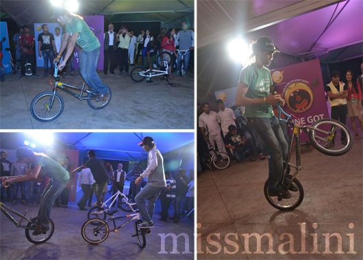 Bicycle stunts kept the audience mesmerised