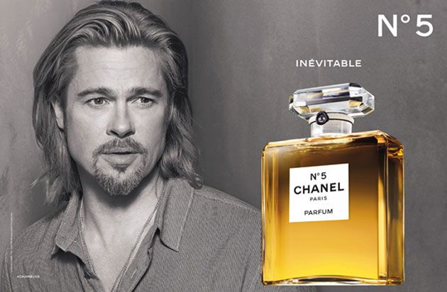 Brad Pitt's Chanel No. 5 print ad (Photo courtesy | Sam Taylor-Wood/Chanel)