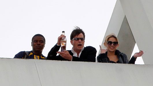 Charlie Sheen with tiger blood