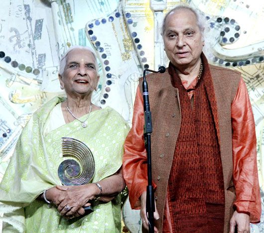 Lifetime achievement award winners Shrimati Girija Devi and Pandit Jasraj