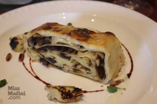 Lasagna of Wild Mushrooms and Grilled Artichokes