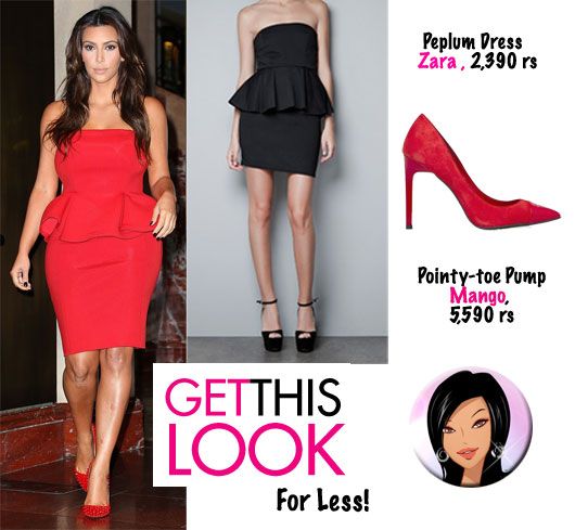 Get This Look for Less: Kim Kardashian’s Peplum Dress