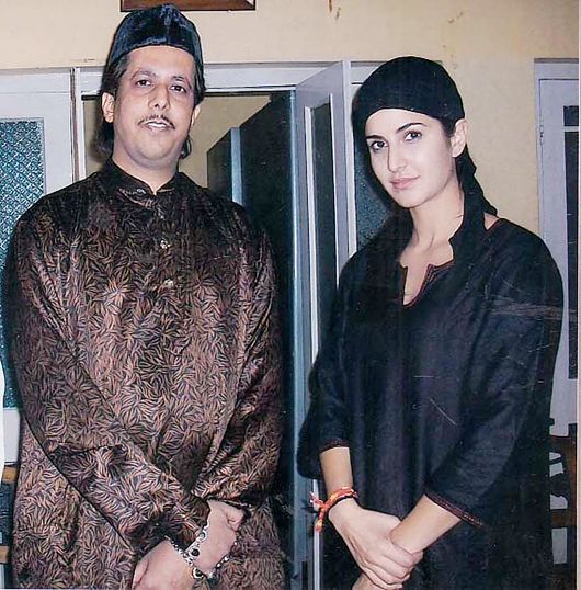 Katrina Kaif with an official from the Dargah