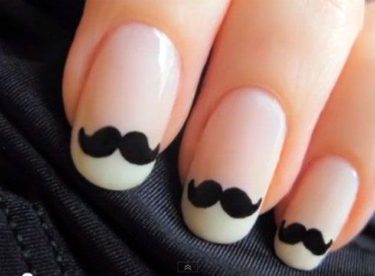 mustache nails