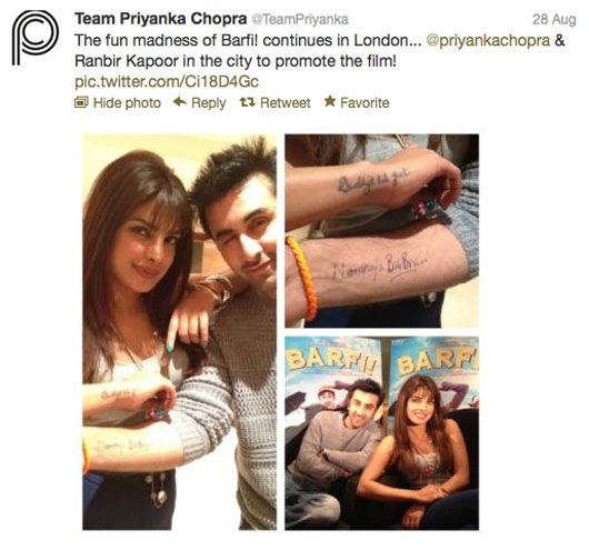 Ranbir Kapoor’s New Tattoo for Priyanka Chopra!