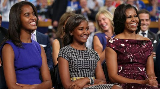 Sasha, Malia & Michelle Obama (photo courtesy | Just Jared)