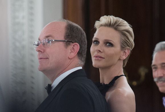 Prince Albert and Princess Charlene of Monaco at the 2012 Ballo del Giglio in Florence, Italy on October 10, 2012