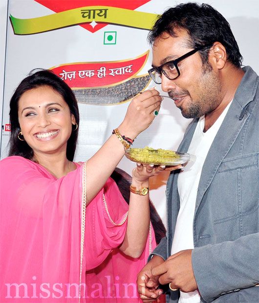 Spotted: Rani Mukerji and Anurag Kashyap at Wagh Bakri Tea Lounge
