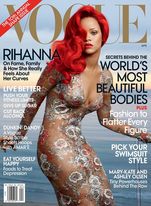 Rihanna on the cover of US Vogue in April 2011