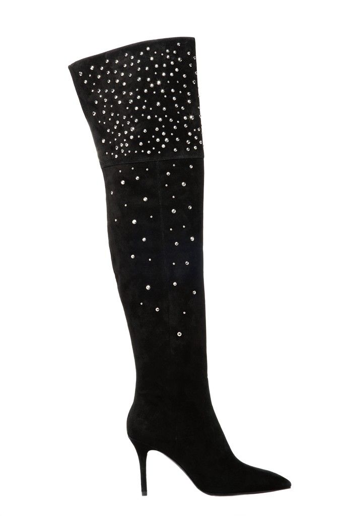 "Sexy Shoes" 2012 4th position: B Brian Atwood’s studded suede over-the-knee boot (Photo courtesy | Thomas Thomas Iannaccone/WWD) 