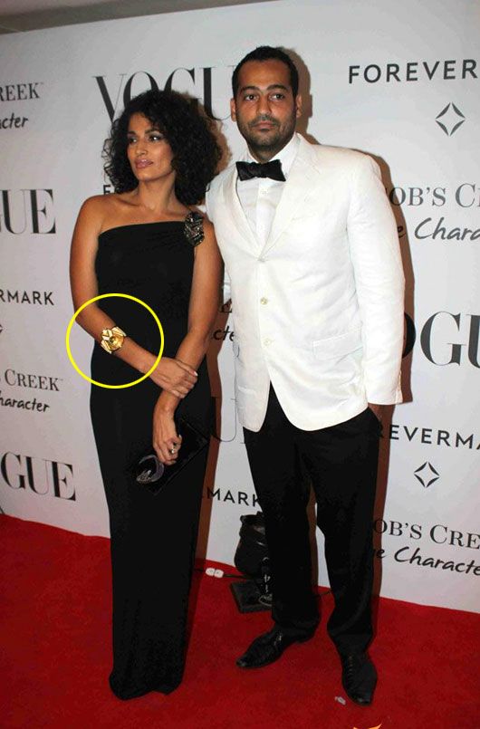 Kamaal Sidhu wearing a Valliyan deco hand cuff at the Vogue 5th anniversary party