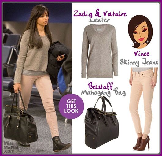 Get This Look: Freida Pinto at the Airport in Zadig & Voltaire