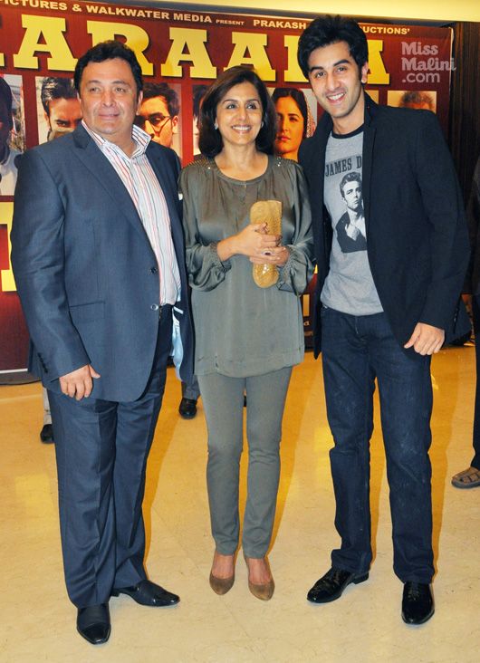 Rishi Kapoor, Neetu Singh and Ranbir Kapoor