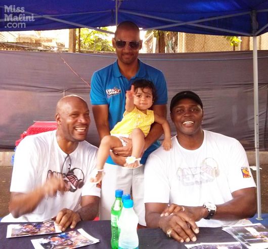 Ron Harper, Akash & Veda Jain and Horace Grant