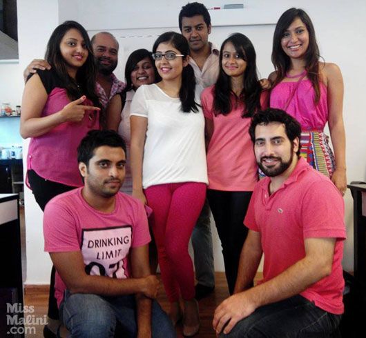 Team MissMalini Wears Pink to Work