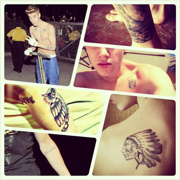 Shiver Me Timberlake, Justin Bieber Has 12 Tattoos!