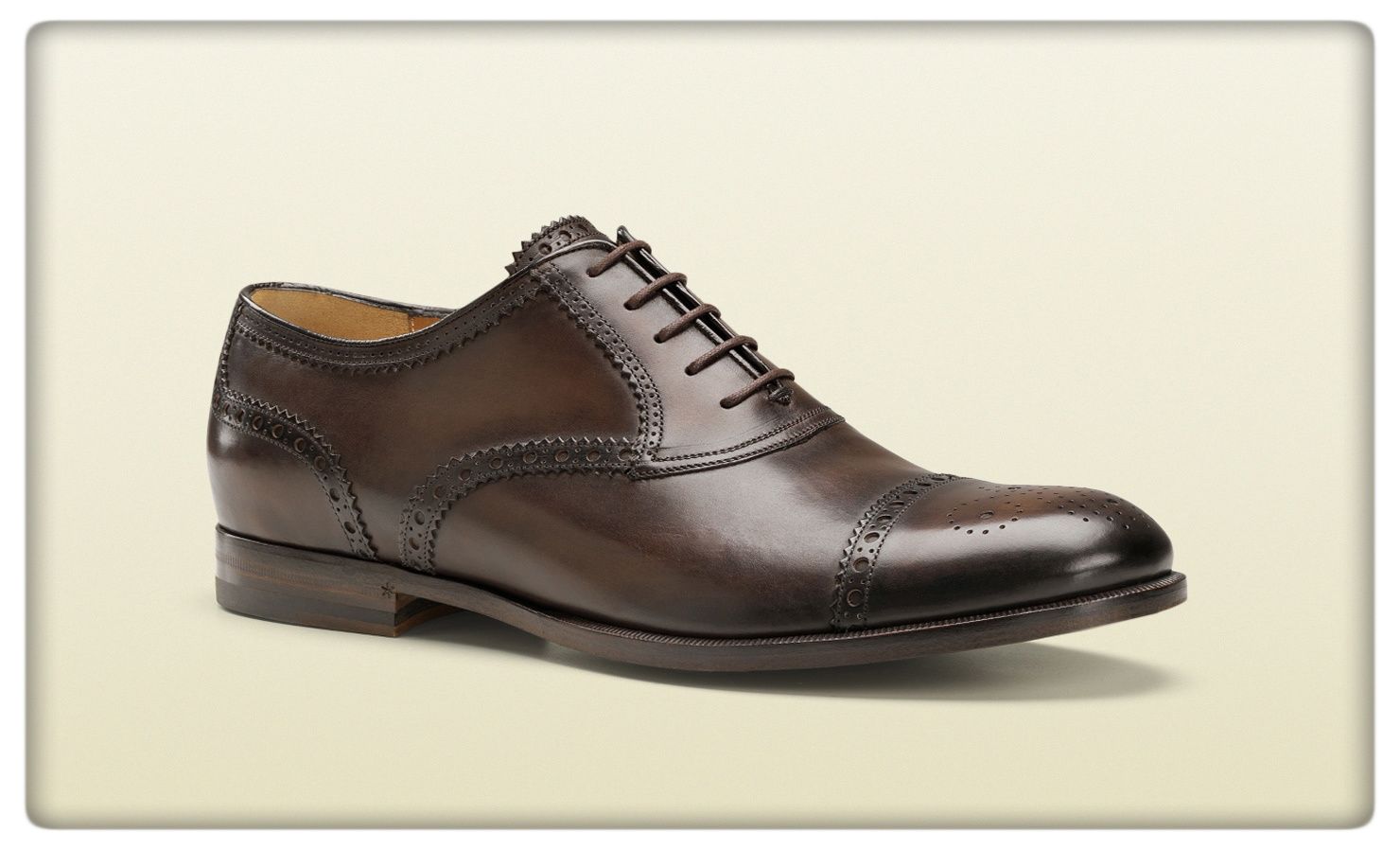 Brown leather brogue lace-up shoes from Gucci's Pre-Fall 2012 collection (Photo courtesy | Gucci)