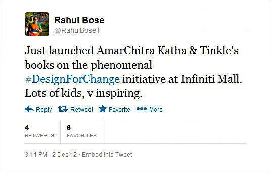 Rahul Bose at the launch of Amar Chitra Katha & Tinkle books as part of Design For Change Initiative