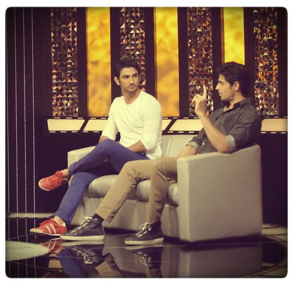 Sushant Singh Rajput and Sidharth Malhotra at The Front Row with Anupama Chopra