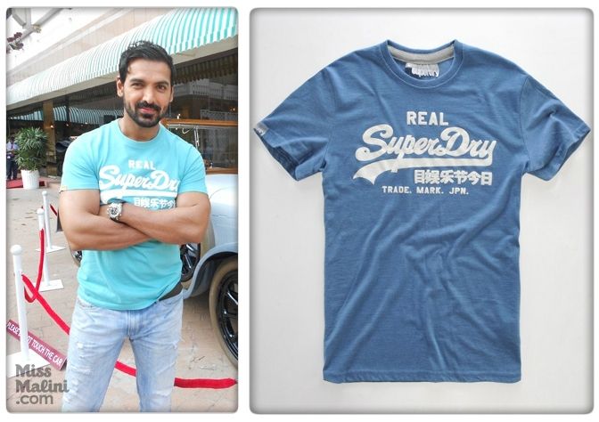 John Abraham in Superdry fluro blue 'Vintage Entry' T-shirt at the 3rd Cartier Travel with Style Concours (Photo courtesy | Yogen Shah/Superdry)