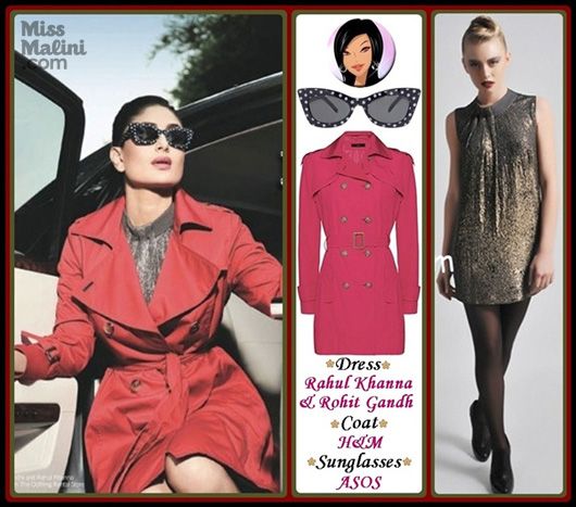Dress by Rohit Gandhi and Rahul Khanna, Trench Coat: H&M, Sunglasses: Asos