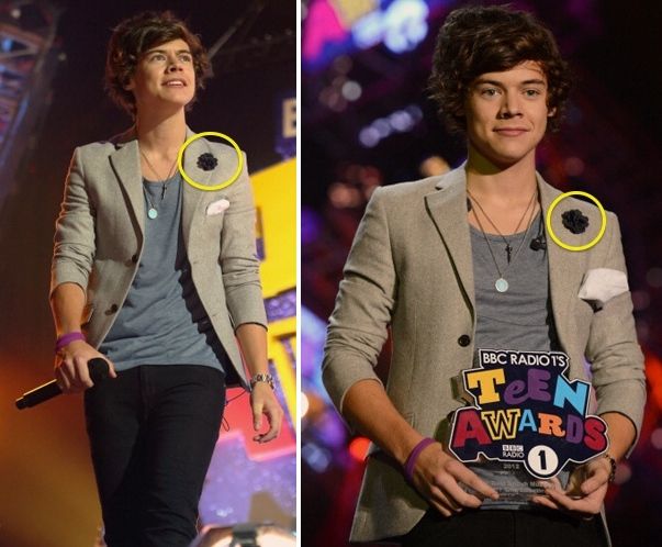 Harry Styles with Lanvin buttonhole flower pin at the BBC Radio 1's Teen Awards held on October 7, 2012