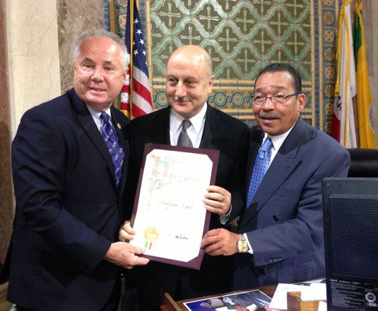 Anupam Kher receives the City Proclamation in Los Angeles