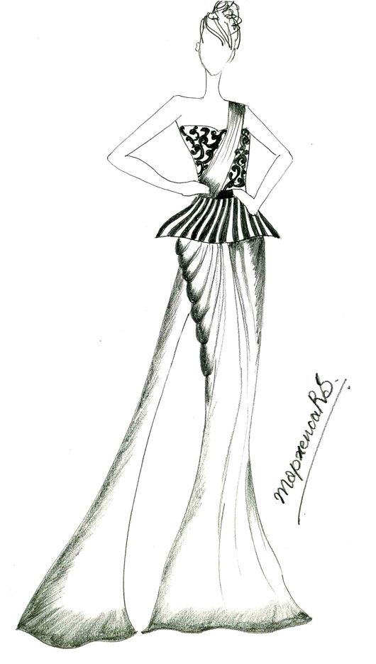 A sketch of what Aashka Goradia will wear on the red carpet