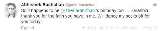 Abhishek Bachchan's tweet