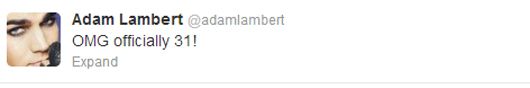 Adam Lambert's tweet