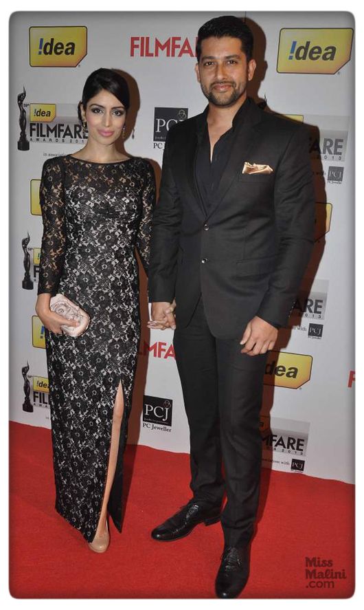 Nin Dusanj and Aftab Shivdasani at the 59th Filmfare Awards on January 23, 2014