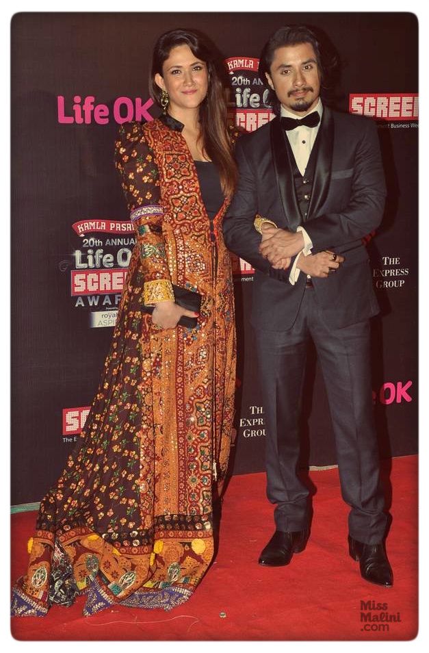Ayesha Fazli and Ali Zafar at the 20th Annual Life OK Screen Awards on January 14, 2014