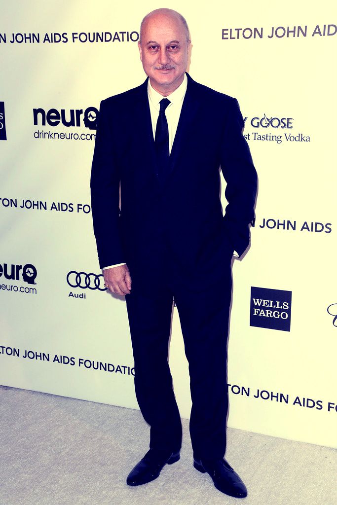 Anupam Kher in Burberry at the 21st Annual Elton John AIDS Foundation's Oscar Viewing Party on February 24, 2013