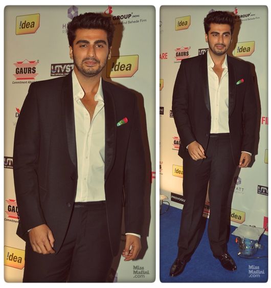 Arjun Kapoor in Versace at the nomination party for the 59th Filmfare Awards