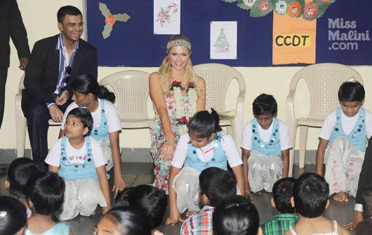 Paris Hilton visits Ashray orphanage