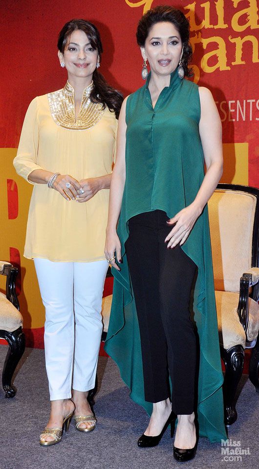 Juhi Chawla and Madhuri Dixit