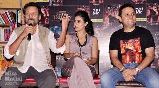 Kajol with Shekhar Kapoor and Amish Tripathi