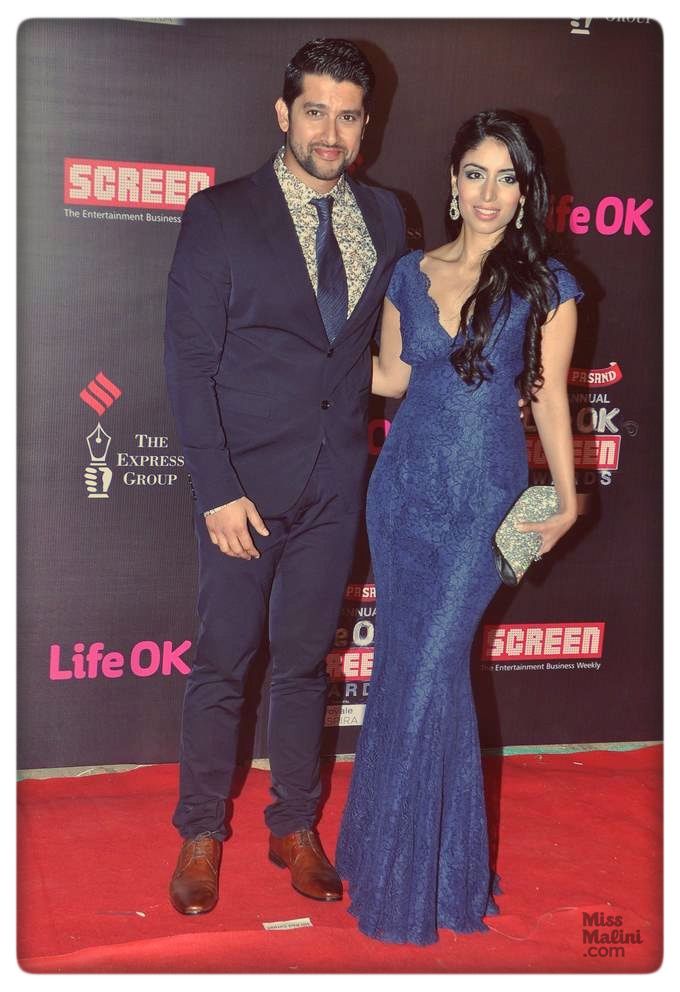 Aftab Shivdasani and Nin Dusanj at the 20th Annual Life OK Screen Awards on January 14, 2014