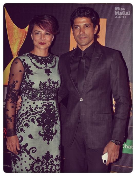 Adhuna and Farhan Akhtar at the 9th Renault Star Guild Awards held in Mumbai on January 16, 2014