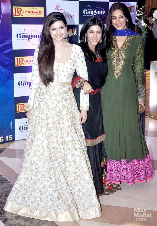 Prachi Desai with Ekta Kapoor and Sonali Bendre