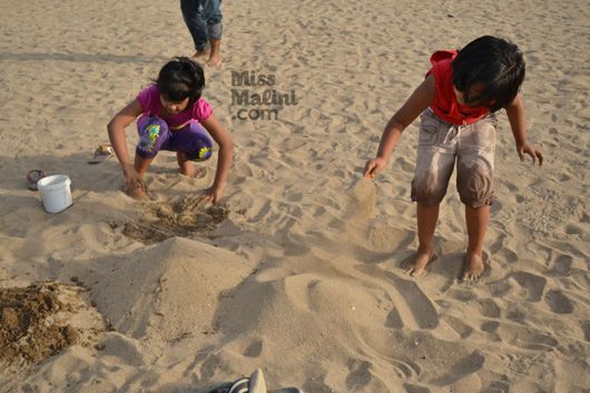 Kids making Sand castles