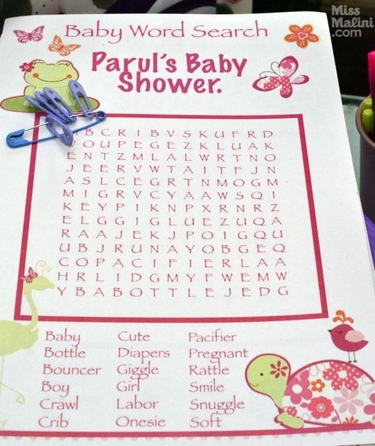 Parul baby shower games