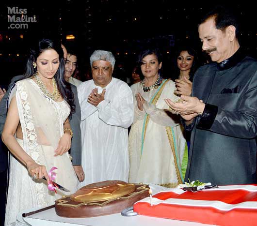 Sridevi cuts her cake