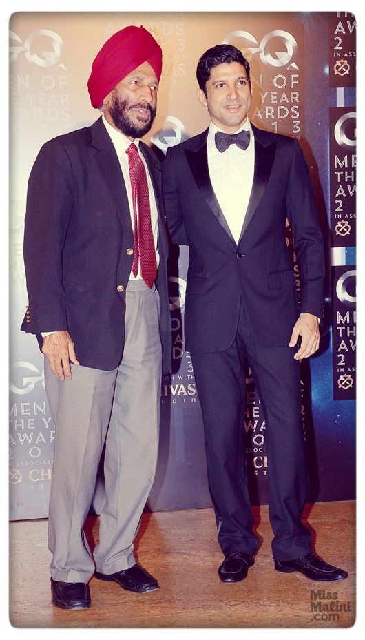 Farhan Akhtar & Milkha Singh at the 2013 GQ Men of the Year Awards on September 29, 2013 (Photo courtesy | Yogen Shah)