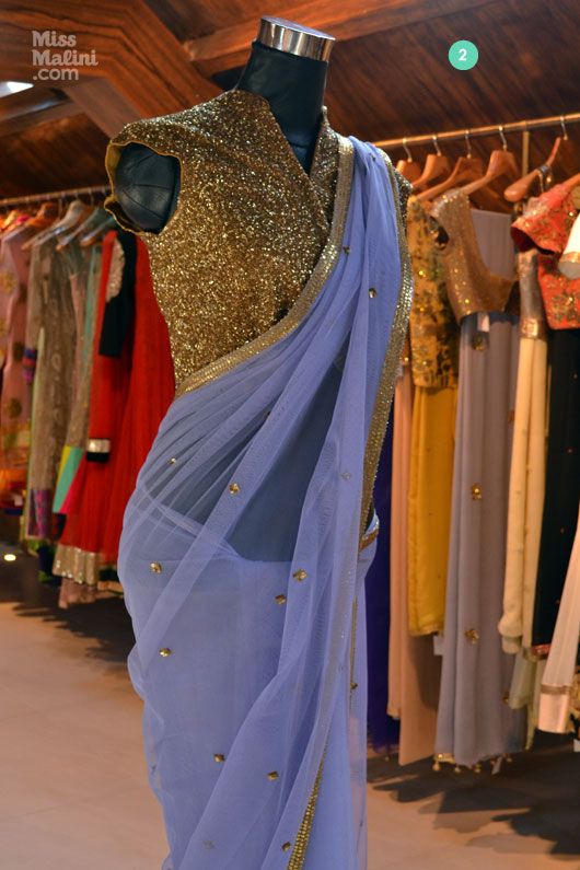 Golden Shrug Sari
