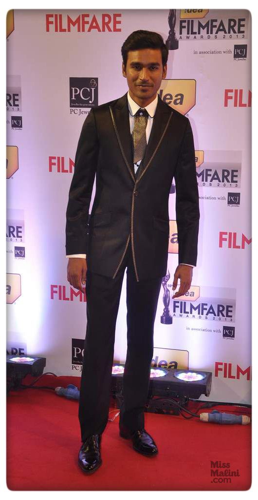 Dhanush at the 59th Filmfare Awards on January 23, 2014