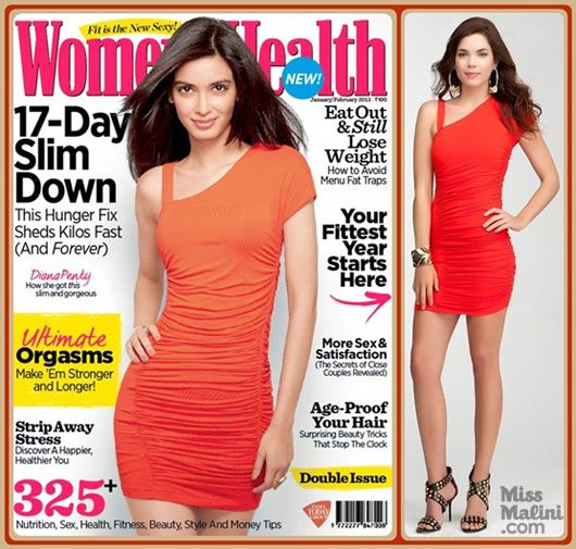 Diana Penty wearing BeBe on the cover of Women's Health Magazine