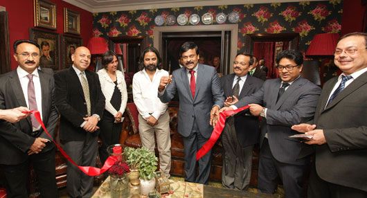 Chiranjeevi cuts the ribbon of the Cinema Suite