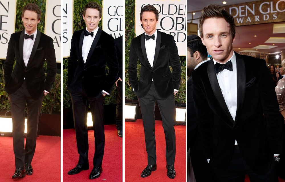 Eddie Redmayne in Hugo Boss at the 70th Annual Golden Globe Awards