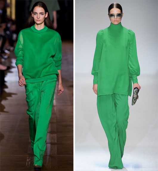 Stella McCartney and Gucci showcased lots of Emerald Hues